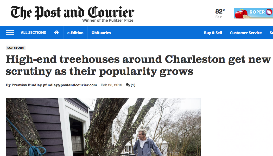 World Treehouses’ owner, Adam Laufer, quoted in The Post and Courier!