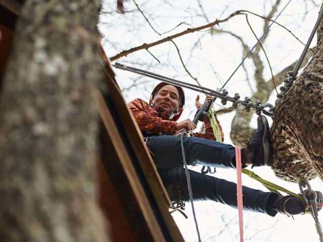 NC tree house builders : Adam smiling in Panthertown